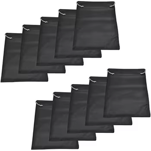 Custom Durable <b>Black</b> Non-Woven Drawstring Closure Carrying Bag for Travel Gym Clothing & Shoes Reusable - Product Image 1