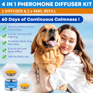 2 in 1 paket Pheromones hewan peliharaan Kit Diffuser penenang anjing 48ml isi ulang untuk kecemasan mengurangi jangkauan gonggongan - Product Image 6