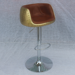 Ghế Quán <span class=keywords><strong>Bar</strong></span> Hàng Không Bằng Nhôm Bằng Da Cổ Điển Có Thể Điều Chỉnh Độ Cao Cho Câu Lạc Bộ Nhà Bếp Nhà Hàng - Product Image 2