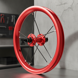 <span class=keywords><strong>Roue</strong></span> de vélo <span class=keywords><strong>BMX</strong></span> en alliage avec frein V avant/arrière, jante en aluminium de 12 pouces, revêtement en poudre, durable, pour vélos d'enfants, frein à disque - Product Image 3