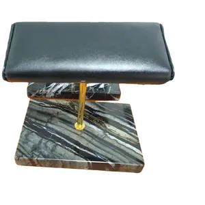Present Antique black marble gold stick double watch holders stand