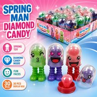 Jouet à ressort pour homme avec bonbons assortis, bonbons en forme de diamant, confiserie pour enfants