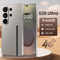 Smartphone Android S26 Ultra 6,56 pouces Quad Core débloqué 4G, téléphones mobiles originaux à bas prix, téléphones intelligents, téléphones portables