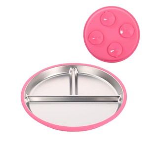 Vente flash Plateau en acier inoxydable 304 avec base d'aspiration en silicone <span class=keywords><strong>Assiette</strong></span> en acier inoxydable pour bébé avec base d'aspiration en silicone - Product Image 5