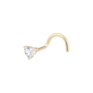 Manufacturer personalized14k pure gold s-shaped <strong>nose</strong> <strong>stud</strong> welding 3 round sphere piercing jewelry nostril screws - Product Image 6