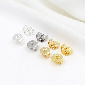 Puntas de pendientes redondas chapadas en oro auténtico de 18 quilates, accesorios para pendientes hechos a mano con baño de oro de 14 quilates que preserva el color, A51 - Product Image 1