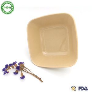 Cuencos de ensalada de fibra de bambú natural sin plástico, cuenco de forma cuadrada orgánica para lavadora de frutas y alimentos, seguridad - Product Image 4