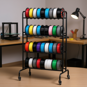 Support de rangement pour filament d'imprimante 3D à 4 niveaux, en métal, pour bobines de filament d'imprimante - Product Image 2