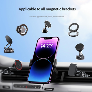 Penyangga Klip Ventilasi Udara Portabel Fleksibel Universal Magnetik untuk Setang Mobil, Tempat Kartu/Dompet, Ponsel 4-7.2 inci, Tempat Tidur, Meja - Product Image 4
