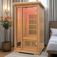 Sauna Portátil de Infrarrojos para 1 Persona, Fabricada en Madera de Cedro Canadiense, con Bañera de Madera, para Uso en Interiores o Exteriores