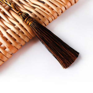 Chinese Style Tassels Black And Yellow Mixed Color <b>Polyester</b> Aromatherapy Diffuser Accessory Bamboo Incense Holder Decor - Product Image 1