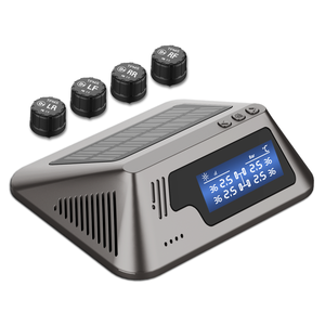 Năng lượng mặt trời Màn hình hiển thị bên ngoài bên ngoài xe phổ <span class=keywords><strong>TPMS</strong></span> Cảm biến áp suất lốp hệ thống giám sát với 4 cảm biến và màn hình LCD hiển thị - Product Image 1