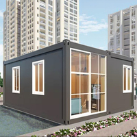 Conteneur de Stockage et Habitation Préfabriqué Moderne en Panneaux Sandwich d'Acier Respirants de 20 et 40 pieds, Villa de Luxe, Hôtel, Kit de Construction Rapide, Garantie 1 An