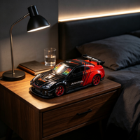 Kreativer Digitaler Rennwagen-Wecker aus Legierung, Schreibtisch-Deko, Geschenk für Jungen und Studenten