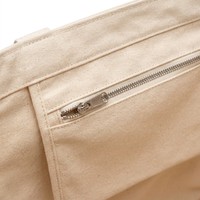 Sac fourre-tout en toile épaisse avec logo personnalisé, poignées contrastées marron, base robuste, réutilisable pour le shopping, les courses, le travail et le quotidien
