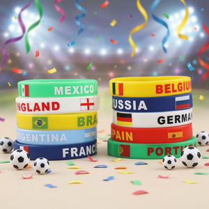 Pulsera de Silicona con Bandera Nacional de EE. UU., Canadá y México para el Torneo Global de Fútbol 2026, Brazalete de Apoyo para Aficionados - Product Image 5