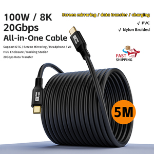 <span class=keywords><strong>USB</strong></span> Type C 数据线 PD3.1 240W 尼龙编织 5M PVC 20V 5A 高柔性 Type C 快速充电数据传输 <span class=keywords><strong>USB</strong></span> C 电源线 OEM - Product Image 1