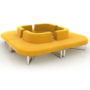 Sofás de Oficina Modernos de Forma Especial Combinados, Sofá Modular de Cuero para Recepción de Hotel - Product Image 2