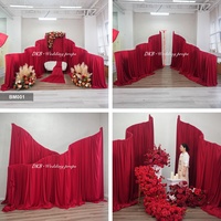 Support métallique haute résistance en forme de S pour toile de fond et rideau en tissu rouge – Décoration de mariage parfaite
