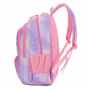 Cute <b>Lightweight</b> <b>Backpack</b> For Girls And Boys Elementary To Junior High School 15 Inches Macaron Colors Geometric Pattern - Product Image 3