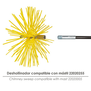 Spazzola per Camino in Nylon 250mm M12 - Product Image 3