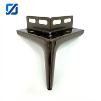 Patas Metálicas en Forma de L para Muebles, Soporte de Montaje en Ángulo de 90 Grados, Patas Cónicas con Tapas para Sofá, Gabinete, Cómoda, Cocina