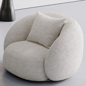Canapé Chaise Longue Courbé 1, 2 ou 3 Places en Tissu d'Ameublement Velours Bouclé Effet <span class=keywords><strong>Laine</strong></span> d'Agneau Cloud pour Hôtel et Studio - Product Image 2