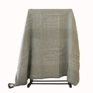 Acogedor punto gris algodón blanco rayas Jacquard celular refrigeración sillón <span class=keywords><strong>manta</strong></span> <span class=keywords><strong>tejida</strong></span> técnica verano niño regalo para rey - Product Image 2