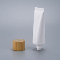 Tubo de Plástico Suave con Tapón de Bambú para Crema de Manos y Protector Solar, Envase Innovador para Cosméticos, Ideal para el Hogar, Viajes y Oficina