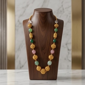 Collar Mala Antiguo de Plata 925 con Cuentas de Piedras Preciosas Multicolores, Joyería Étnica Tradicional, Cadena Larga para Mujer - Product Image 2