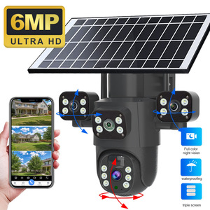 Triple Lens 4G Solar <b>Camera</b> 6MP 360 Degree Outdoor Waterproof Monitoring System With Cloud Storage <b>For</b> Home Security - Product Image 2