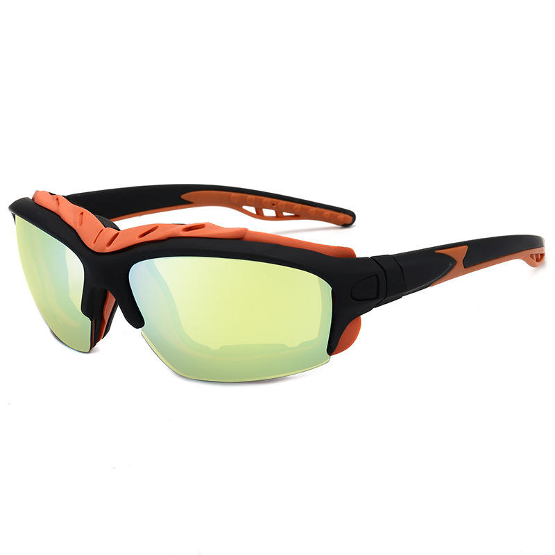 Unisex UV400 Half Frame Cycling Sunglasses New Trend Windproof Sports Eyewear with Blue Lens Made From PC Material