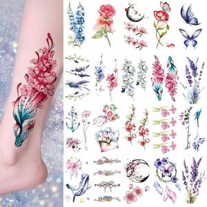 Autocollants de tatouage sexy papillon <span class=keywords><strong>color</strong></span>és, tatouage temporaire imperméable, tatouage personnalisé pour filles - Product Image 1