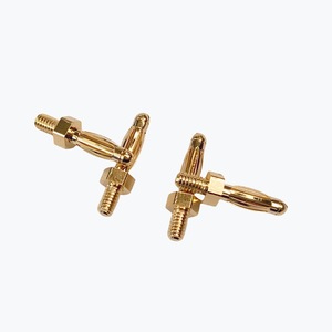 Connecteur à tête de lanterne à broche filetée M2.5 en cuivre plaqué or avec broche à ressort - Product Image 2