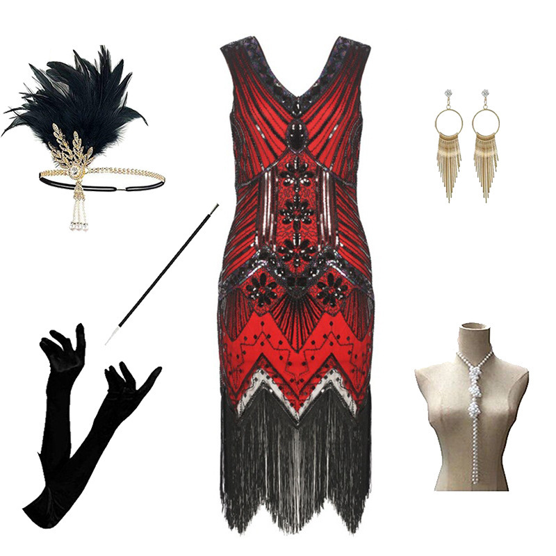 Accessoires robe rouge F