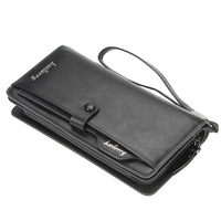 Dompet Kulit Baellerry yang Dapat Disesuaikan untuk Pria, Tempat Koin, Tempat Kartu, Dompet Pria, Kantong Koin, Dompet Panjang