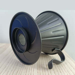 Filtro de café de aleación de aluminio ecológico estilo motor, con embudo para residuos de café y perforador manual - Product Image 5