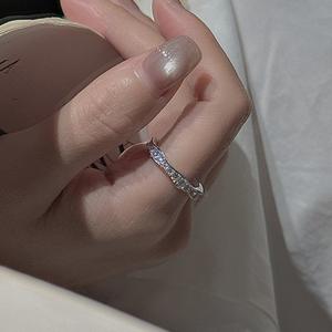 เวนชี่ เอส 925 แหวนเงินแท้ฝังเพทายทรงวงรีดีไซน์เฉพาะสไตล์เรขาคณิตยุคกลางวินเทจแหวนแฟชั่นเรียบง่าย - Product Image 3