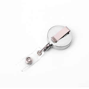 चांदी के रंग आईडी कार्ड बिल्ला रील धारक क्लिप, कमर बकसुआ के साथ वापस लेने योग्य, नायलॉन की रस्सी, अस्पताल नर्स कार्यालय एहसान, गुणवत्ता - Product Image 2