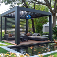 Pergola Bioclimatique en Aluminium à Lames Orientables Électriques, Imperméable, pour Terrasse et Patio, au Design Magique