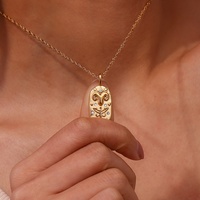 Collier de mode plaqué or 18 carats avec zircon, carte de tarot, en acier inoxydable, CZ, 12 signes du zodiaque, carré, pour femmes
