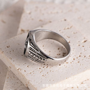 Retro Star Pattern <b>Titanium</b> Steel <b>Ring</b> For Men Fashion Jewelry SA1087 - Product Image 2