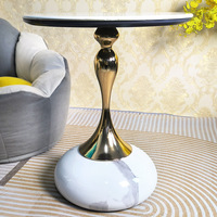 Table basse moderne minimaliste de luxe léger, plateau en pierre artificielle ultra-cristalline, structure métallique, mobilier de maison, petite table mobile