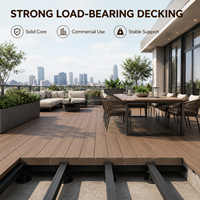 Planche de terrasse en WPC solide, imperméable, antidérapante, résistante aux UV, pour l'extérieur, pour la piscine, le balcon