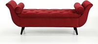 Banc de rangement ottoman en velours de 65 pouces, style ferme vintage, rembourré avec accoudoirs roulés et capitonné, pour chambre, salon, entrée