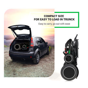 Silla de ruedas motorizada ligera con marco de fibra de carbono Caja de cartón de metal eléctrica negra Batería de iones de litio Ce 2 PCS Clase II 20KM - Product Image 5