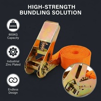 Sangle d'arrimage à cliquet de 25 mm (1 pouce), mini-sangle sans crochet pour moto, trottinette électrique et fixation de siège bébé