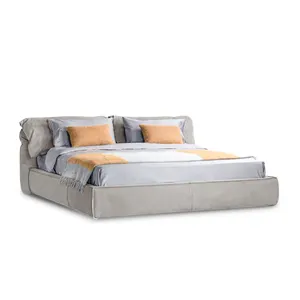 丰富家具定制面料酒店大床现代设计全软垫高床头板卧室特大床