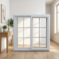 Fenêtre coulissante en PVC anti-ouragan avec grille intégrée pour la maison