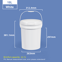 Ember Plastik PP Berkualitas Tinggi Grosir 18L 20L 5 Galon, Ember Tugas Berat Dengan Tutup dan Pegangan, Logo Kustom, Drum Cat